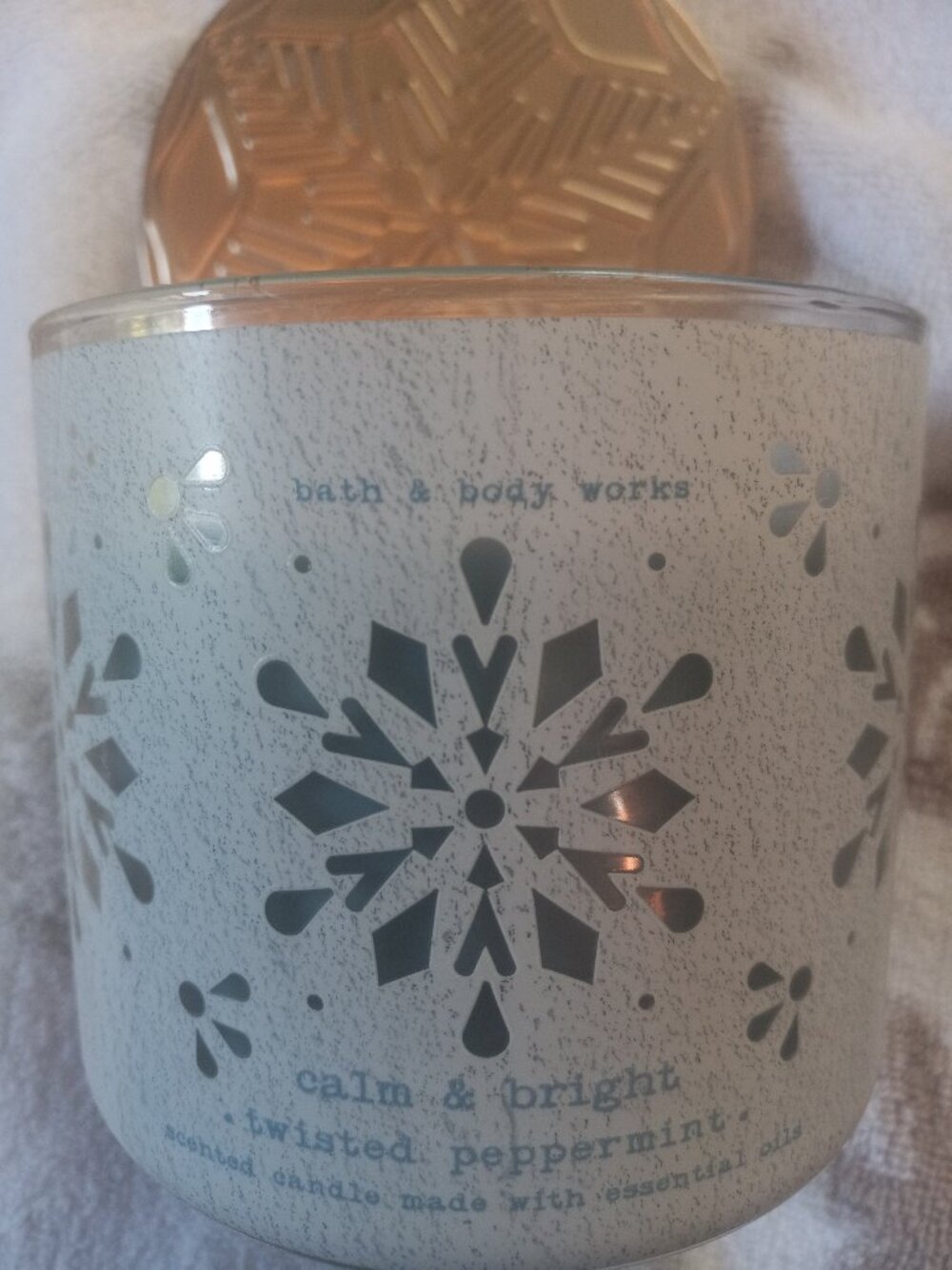 BBW Twisted Peppermint Calm and Bright Candle